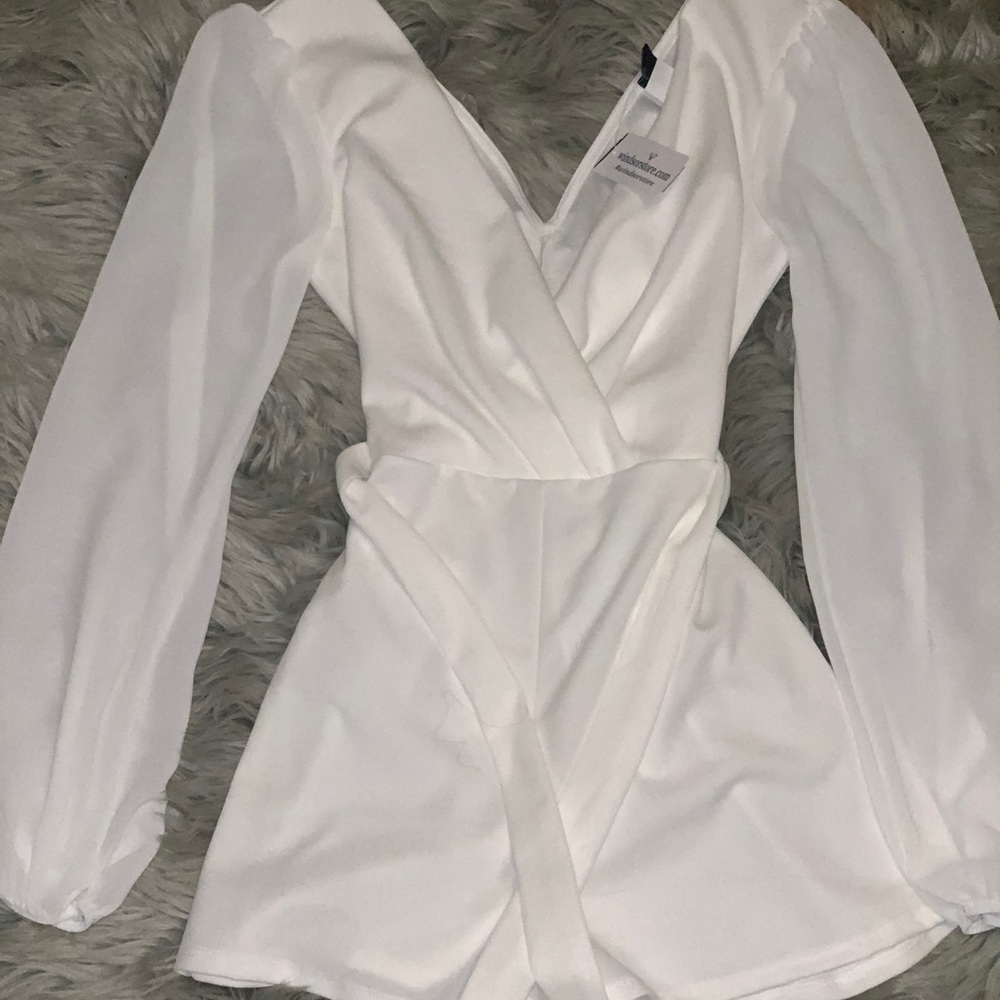 Windsor White Romper, Size-small